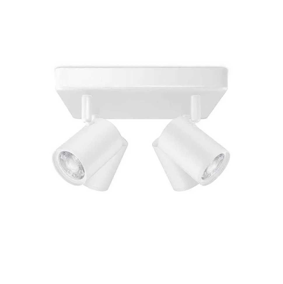 Luminaires Philips Wiz>Plafonnier Philips Wiz Imageo Led Blanc, 4 Lumieres, Changeur De Couleurs