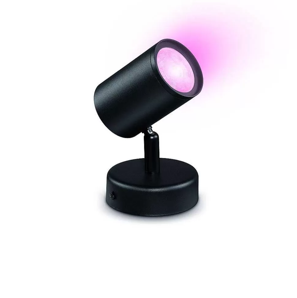 Luminaires Philips Wiz>Plafonnier Philips Wiz Imageo Led Noir, 1 Lumiere, Changeur De Couleurs