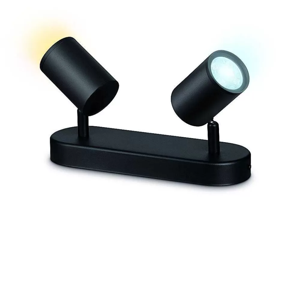 Luminaires Philips Wiz>Plafonnier Philips Wiz Imageo Led Noir, 2 Lumieres