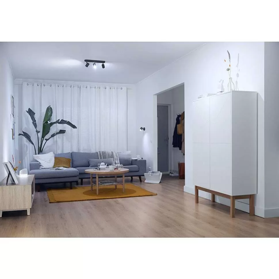 Luminaires Philips Wiz>Plafonnier Philips Wiz Imageo Led Noir, 3 Lumieres, Changeur De Couleurs