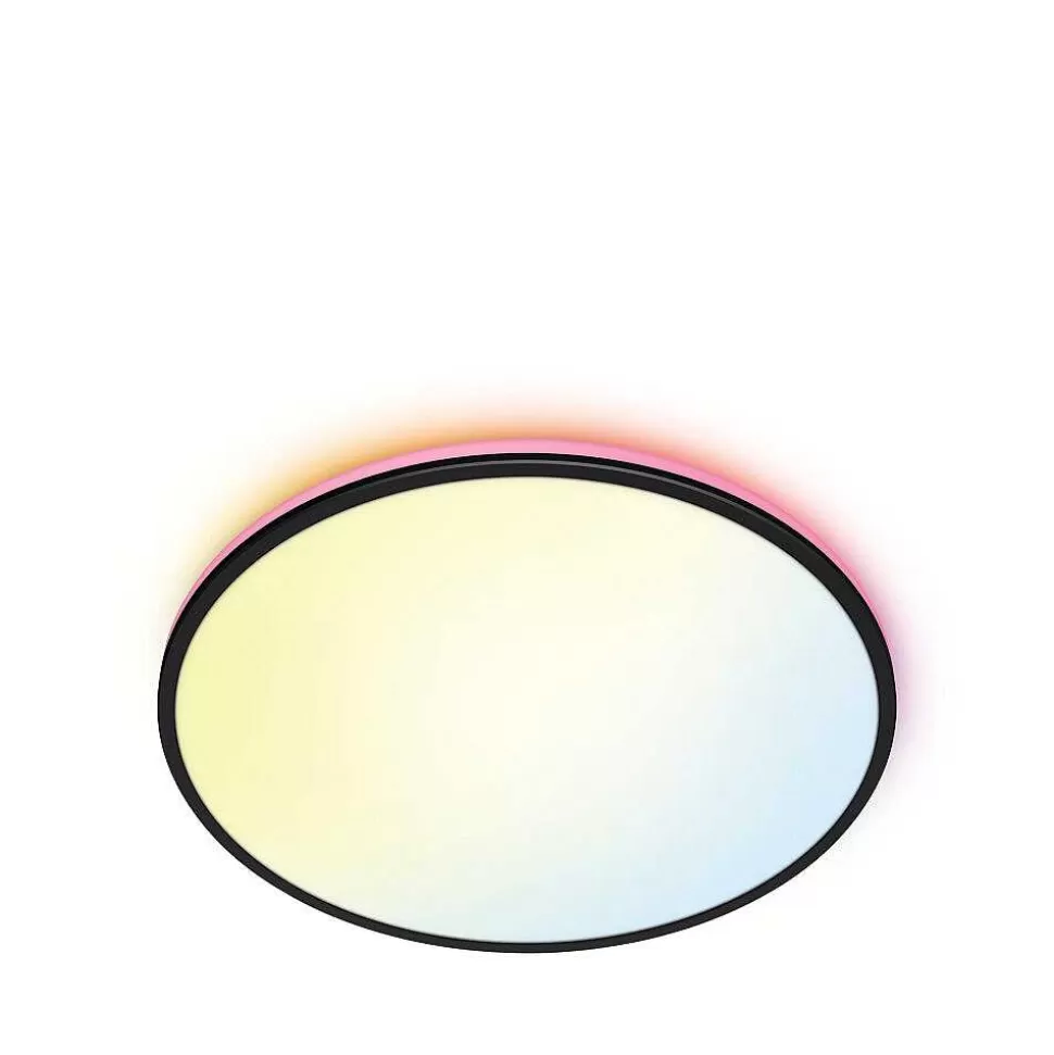 Luminaires Philips Wiz>Plafonnier Philips Wiz Rune Led Noir, Blanc, 1 Lumiere, Changeur De Couleurs