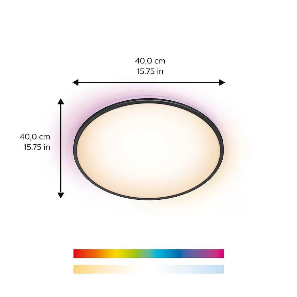 Luminaires Philips Wiz>Plafonnier Philips Wiz Rune Led Noir, Blanc, 1 Lumiere, Changeur De Couleurs