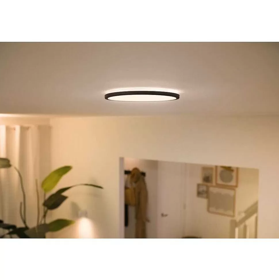 Luminaires Philips Luminaires Interieurs Connectes>Plafonnier Philips Wiz Super Slim Led Noir, 1 Lumiere