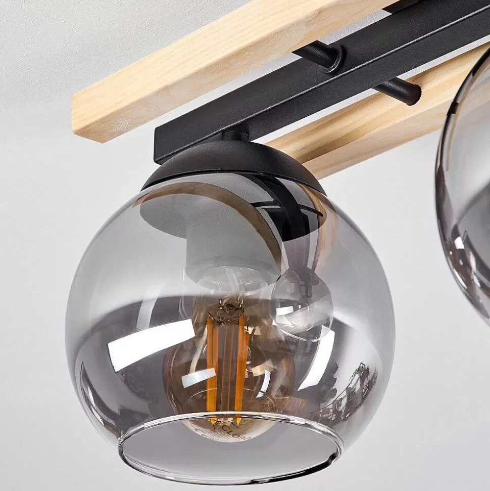 hofstein Lampes À Boules>Plafonnier Podre Bois Clair, Noir, 3 Lumieres