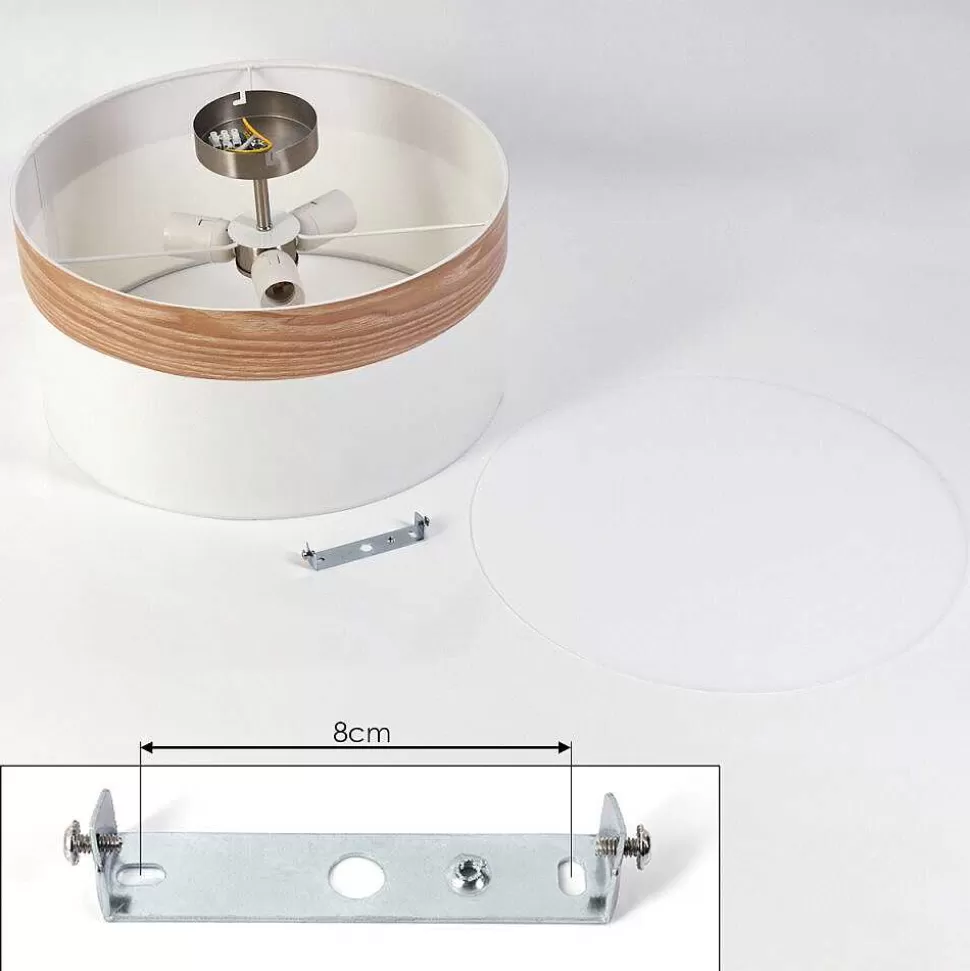 hofstein Lampes En Tissu>Plafonnier Pontresina Nickel Mat, 3 Lumieres