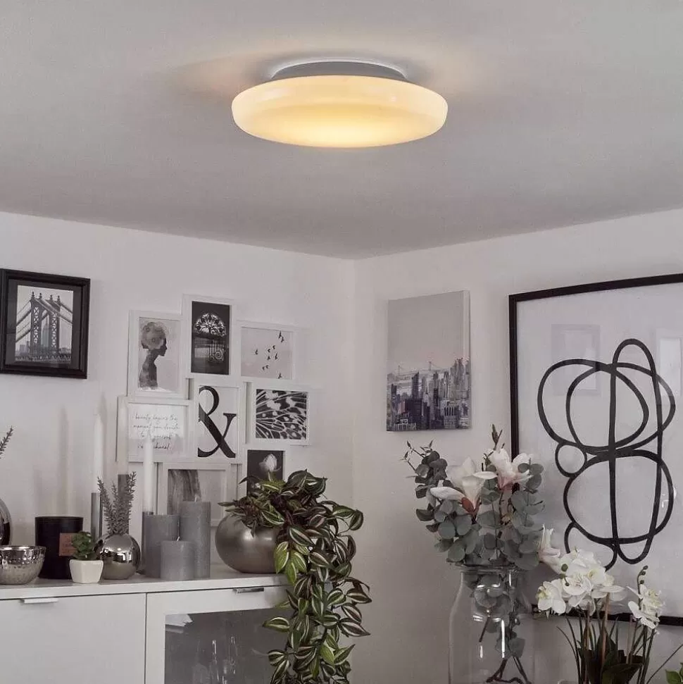 hofstein Luminaires Interieurs Connectes>Plafonnier Ral Led Argente, Blanc, 1 Lumiere, Telecommandes, Changeur De Couleurs