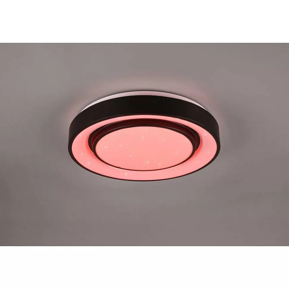 Luminaires Reality Wiz>Plafonnier Reality Mona Led Noir, 1 Lumiere, Changeur De Couleurs