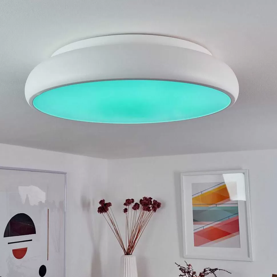 hofstein Luminaires Interieurs Connectes>Plafonnier Rhone Led Blanc, 1 Lumiere, Changeur De Couleurs