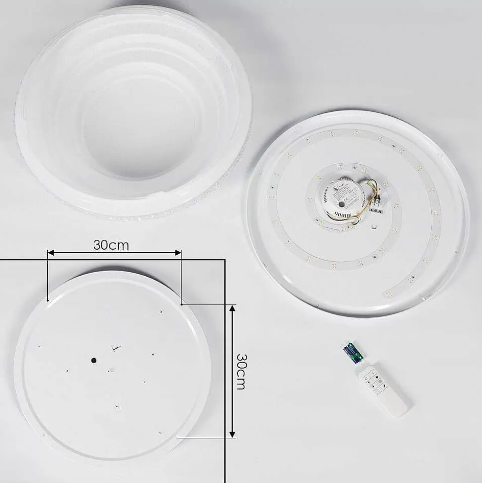 hofstein Luminaires Interieurs Connectes>Plafonnier Roseto Led Transparent, Blanc, 1 Lumiere, Telecommandes
