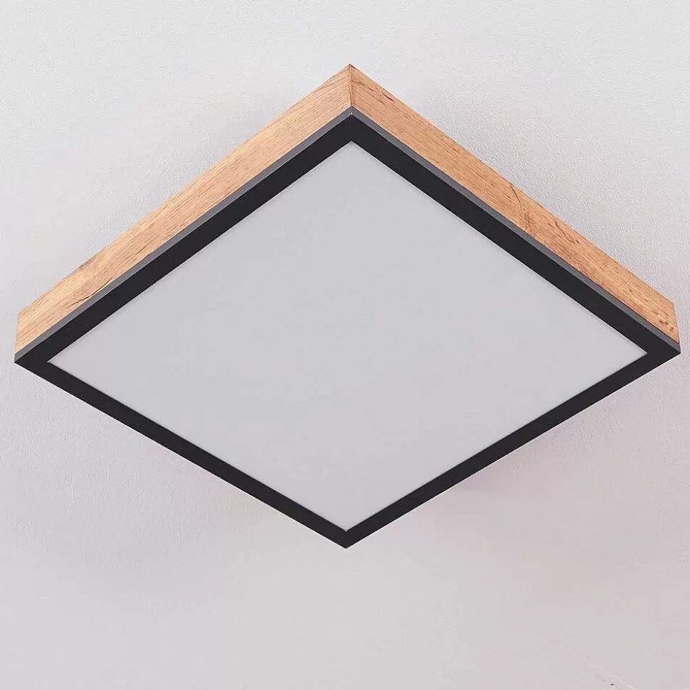 hofstein Plafonniers>Plafonnier Salmi Led Couleur Bois, Noir, Blanc, 1 Lumiere