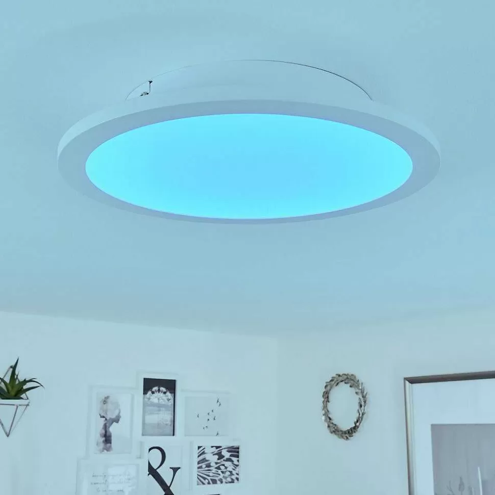 hofstein Luminaires Interieurs Connectes>Plafonnier Sani Led Blanc, 1 Lumiere, Telecommandes, Changeur De Couleurs