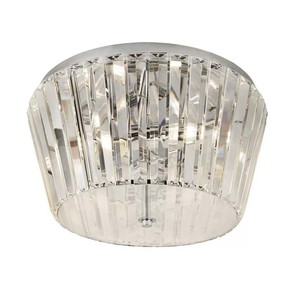 Luminaires Searchlight Luminaires Antiques>Plafonnier Searchlight Tiara Chrome, Transparent, 3 Lumieres