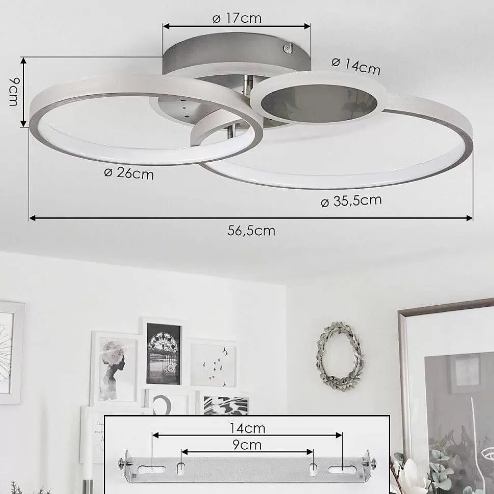 hofstein Plafonniers>Plafonnier Tagsdorff Led Chrome, Nickel Mat, 1 Lumiere