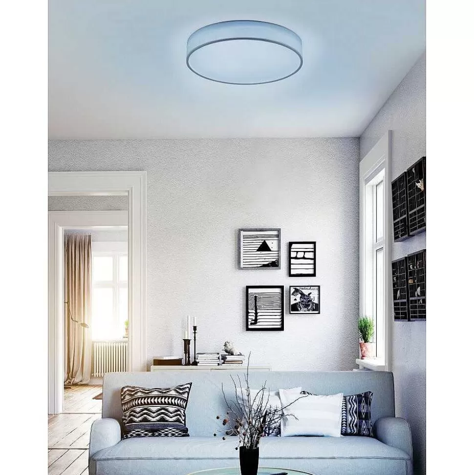 Luminaires Trio Wiz>Plafonnier Trio Leuchten Wiz Diamo Led Blanc, 1 Lumiere, Telecommandes, Changeur De Couleurs