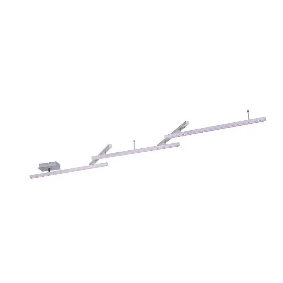 Luminaires Trio Wiz>Plafonnier Trio Leuchten Wiz Melby Led Nickel Mat, 1 Lumiere, Telecommandes, Changeur De Couleurs