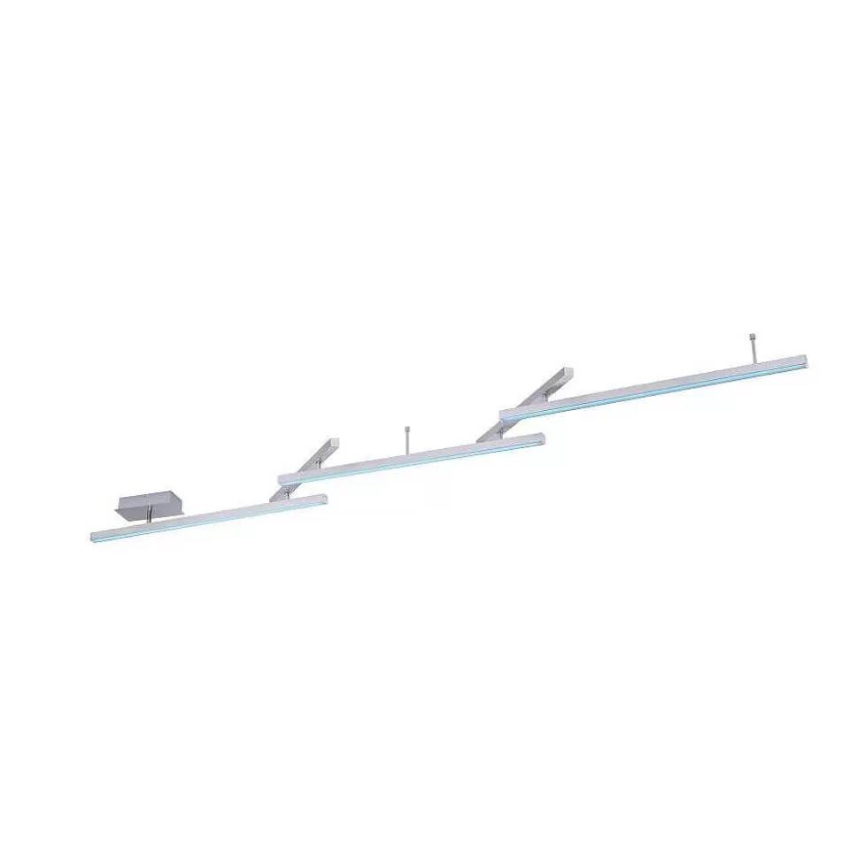 Luminaires Trio Wiz>Plafonnier Trio Leuchten Wiz Melby Led Nickel Mat, 1 Lumiere, Telecommandes, Changeur De Couleurs