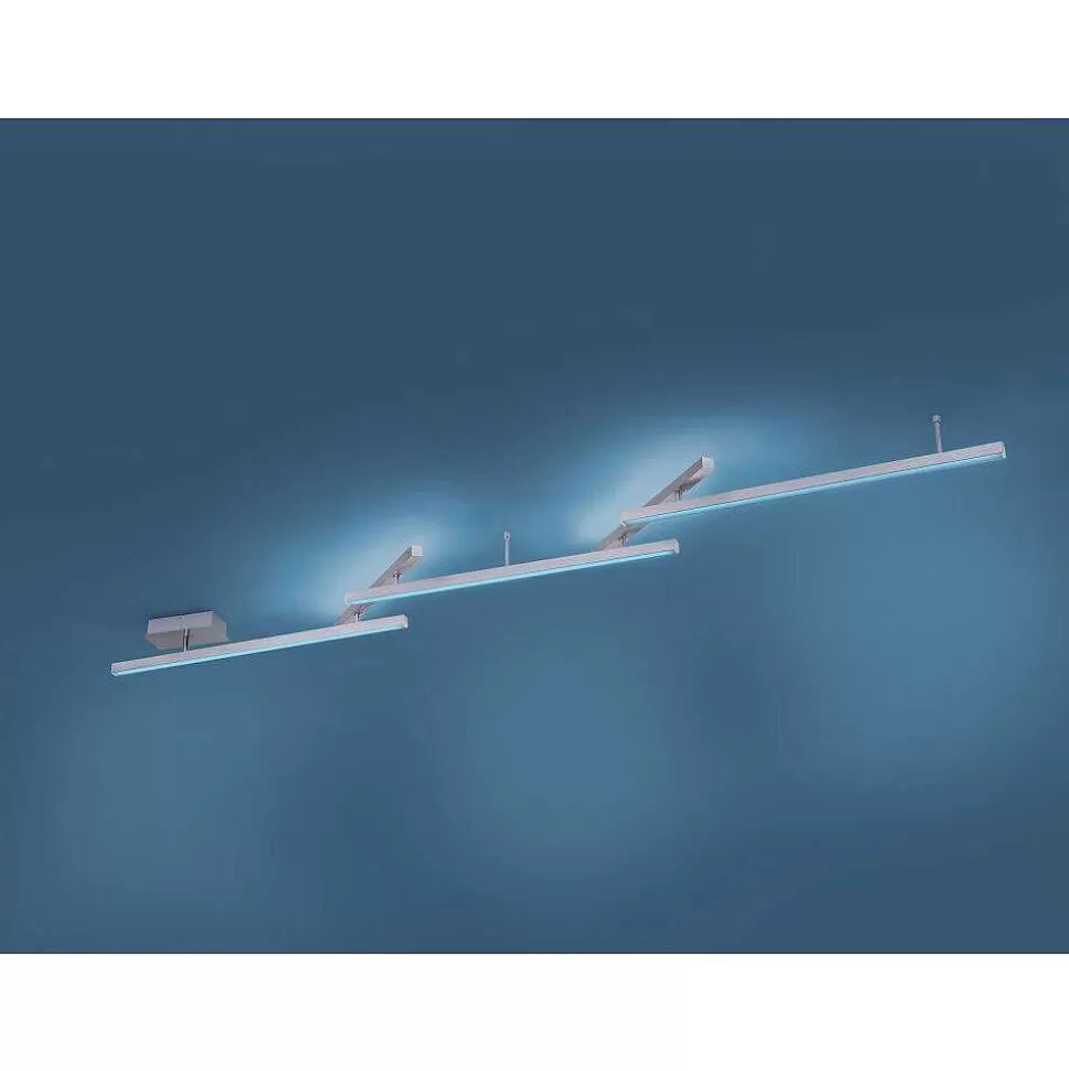 Luminaires Trio Wiz>Plafonnier Trio Leuchten Wiz Melby Led Nickel Mat, 1 Lumiere, Telecommandes, Changeur De Couleurs