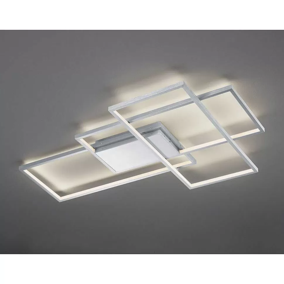 Luminaires Trio Wiz>Plafonnier Trio Thiago Led Nickel Mat, 1 Lumiere, Telecommandes, Changeur De Couleurs