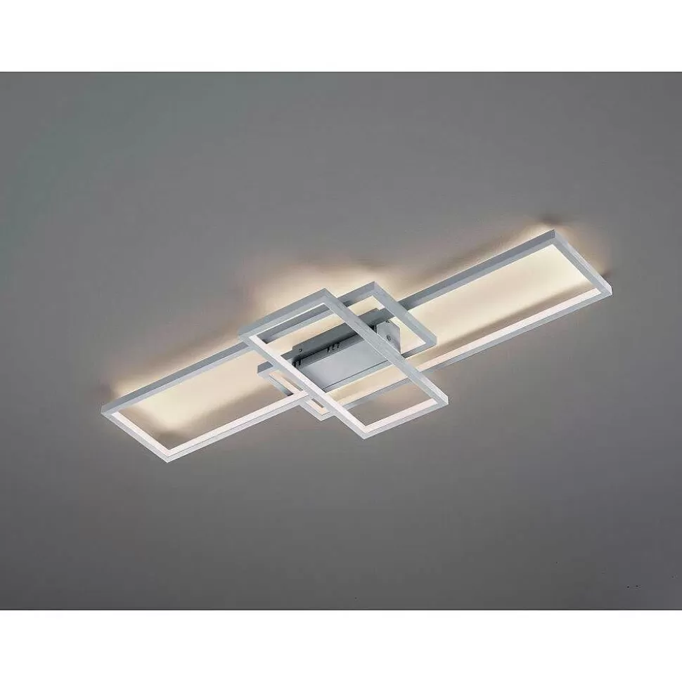 Luminaires Trio Wiz>Plafonnier Trio Thiago Led Nickel Mat, 1 Lumiere, Telecommandes, Changeur De Couleurs