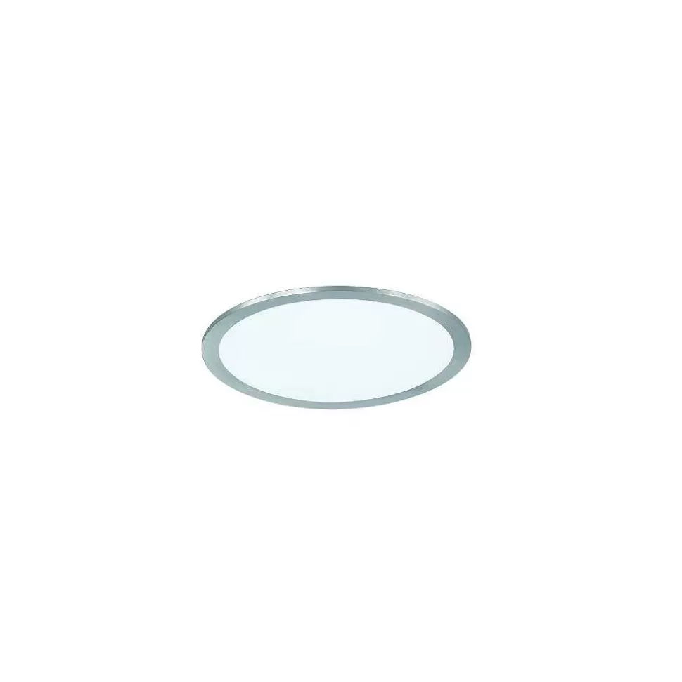Luminaires Trio Wiz>Plafonnier Trio Wiz Griffin Led Nickel Mat, 1 Lumiere, Telecommandes, Changeur De Couleurs