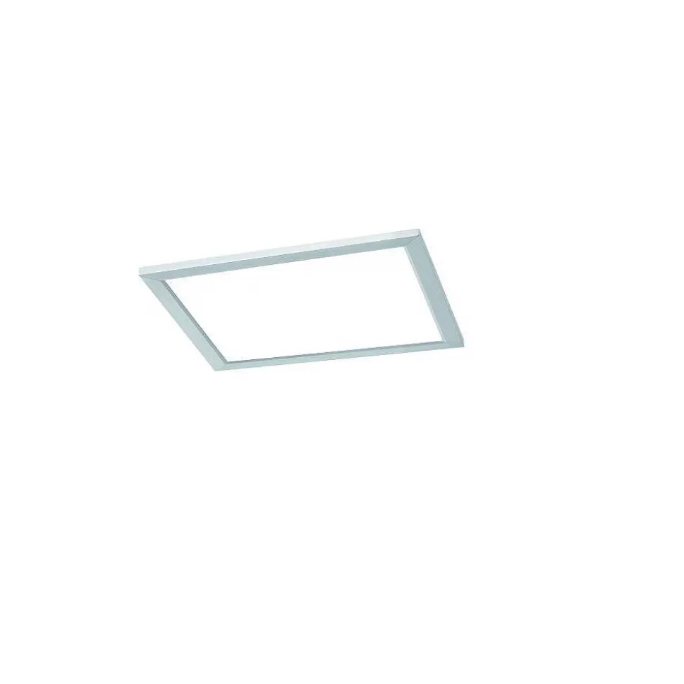 Luminaires Trio Wiz>Plafonnier Trio Wiz Griffin Led Nickel Mat, 1 Lumiere, Telecommandes, Changeur De Couleurs
