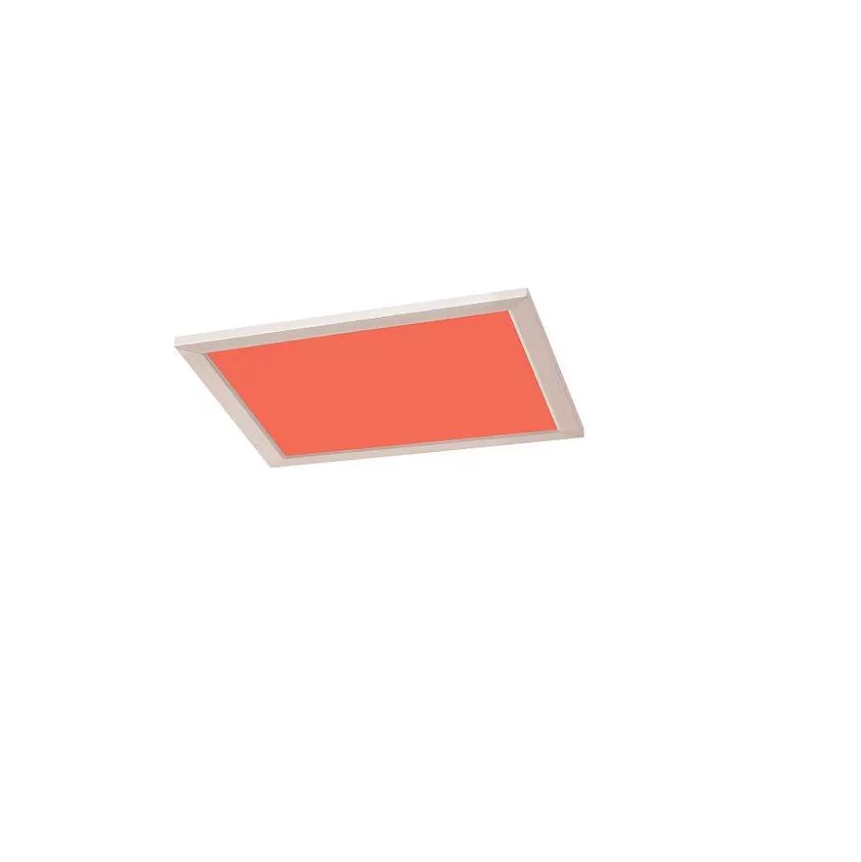 Luminaires Trio Wiz>Plafonnier Trio Wiz Griffin Led Nickel Mat, 1 Lumiere, Telecommandes, Changeur De Couleurs