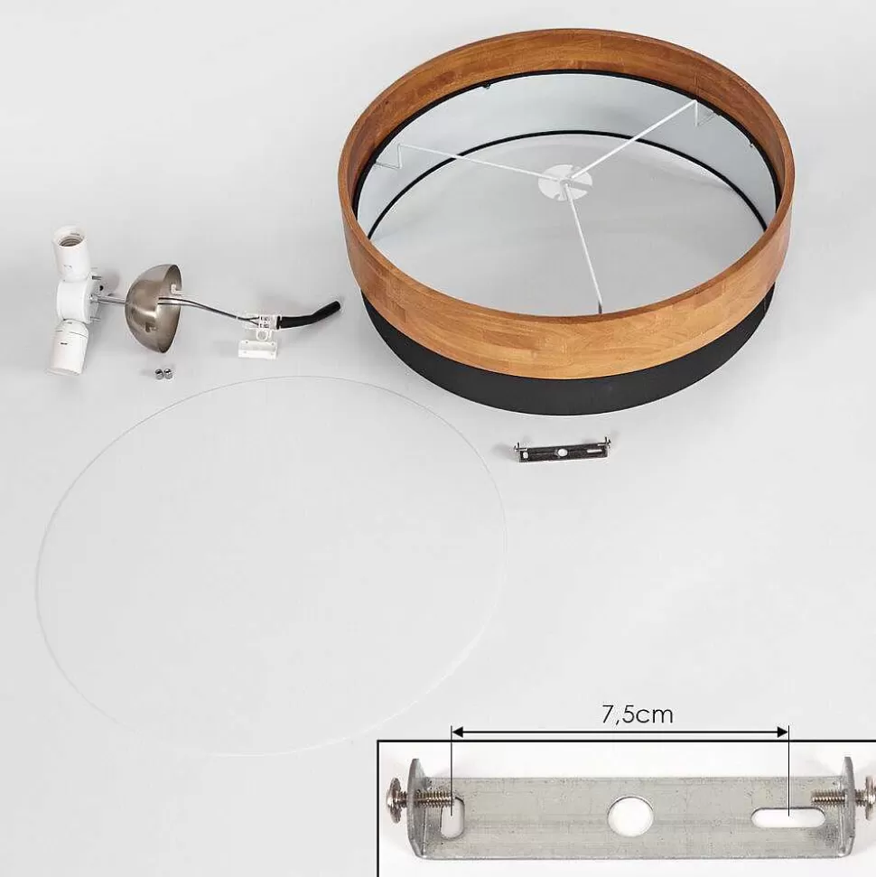 hofstein Luminaires Scandinaves>Plafonnier Vrolle Bois Clair, Nickel Mat, 3 Lumieres
