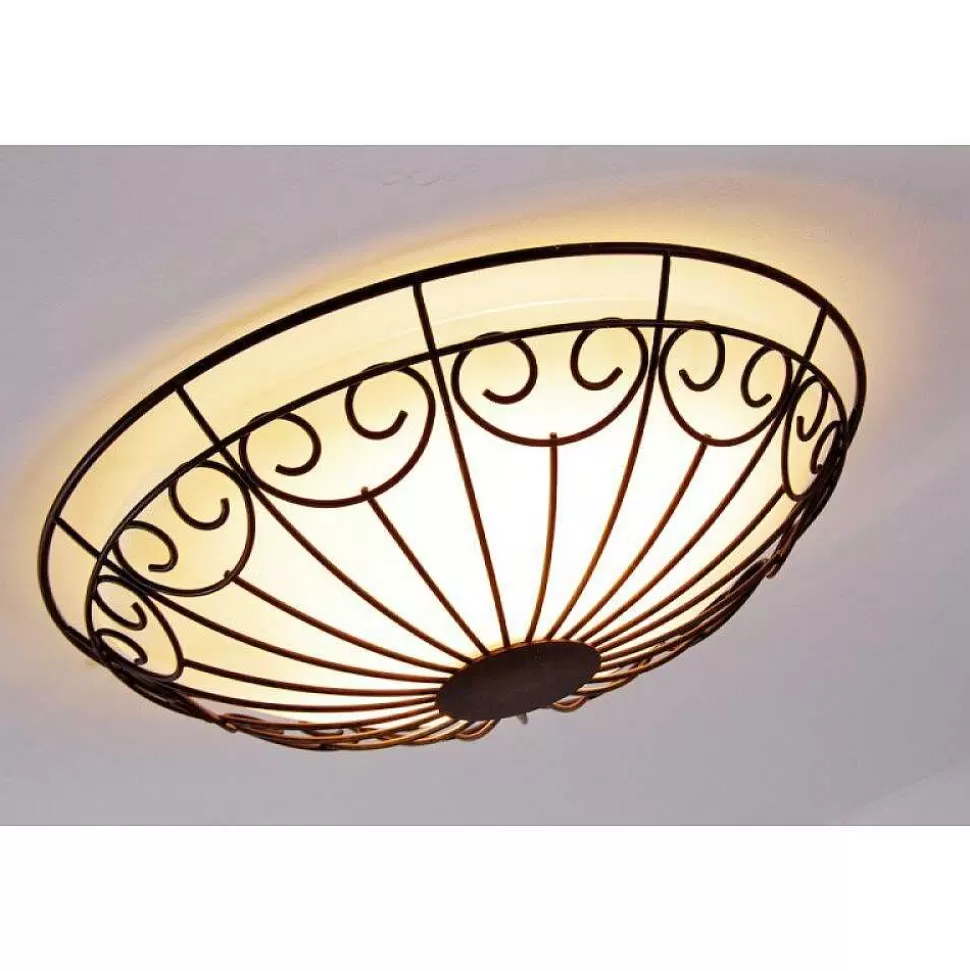 Luminaires Eglo Luminaires Antiques>Plafonnier/Applique Murale Eglo Colti Brun, Brun Fonce, Rouille, Blanc, 2 Lumieres