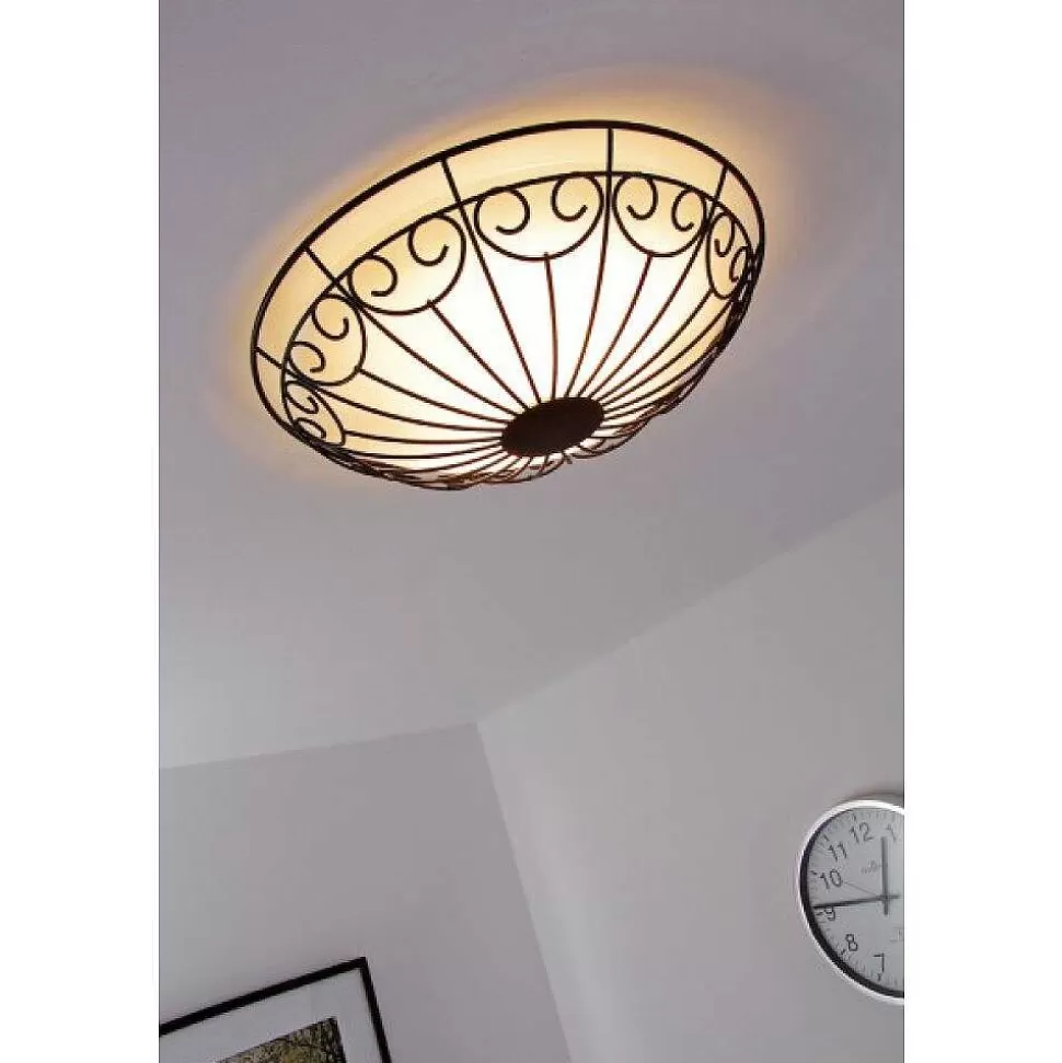 Luminaires Eglo Luminaires Antiques>Plafonnier/Applique Murale Eglo Colti Brun, Brun Fonce, Rouille, Blanc, 2 Lumieres