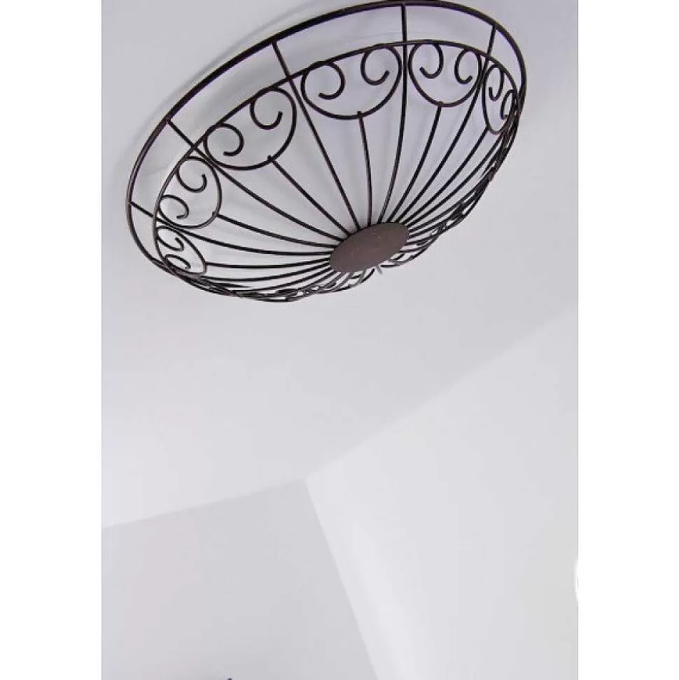 Luminaires Eglo Luminaires Antiques>Plafonnier/Applique Murale Eglo Colti Brun, Brun Fonce, Rouille, Blanc, 2 Lumieres