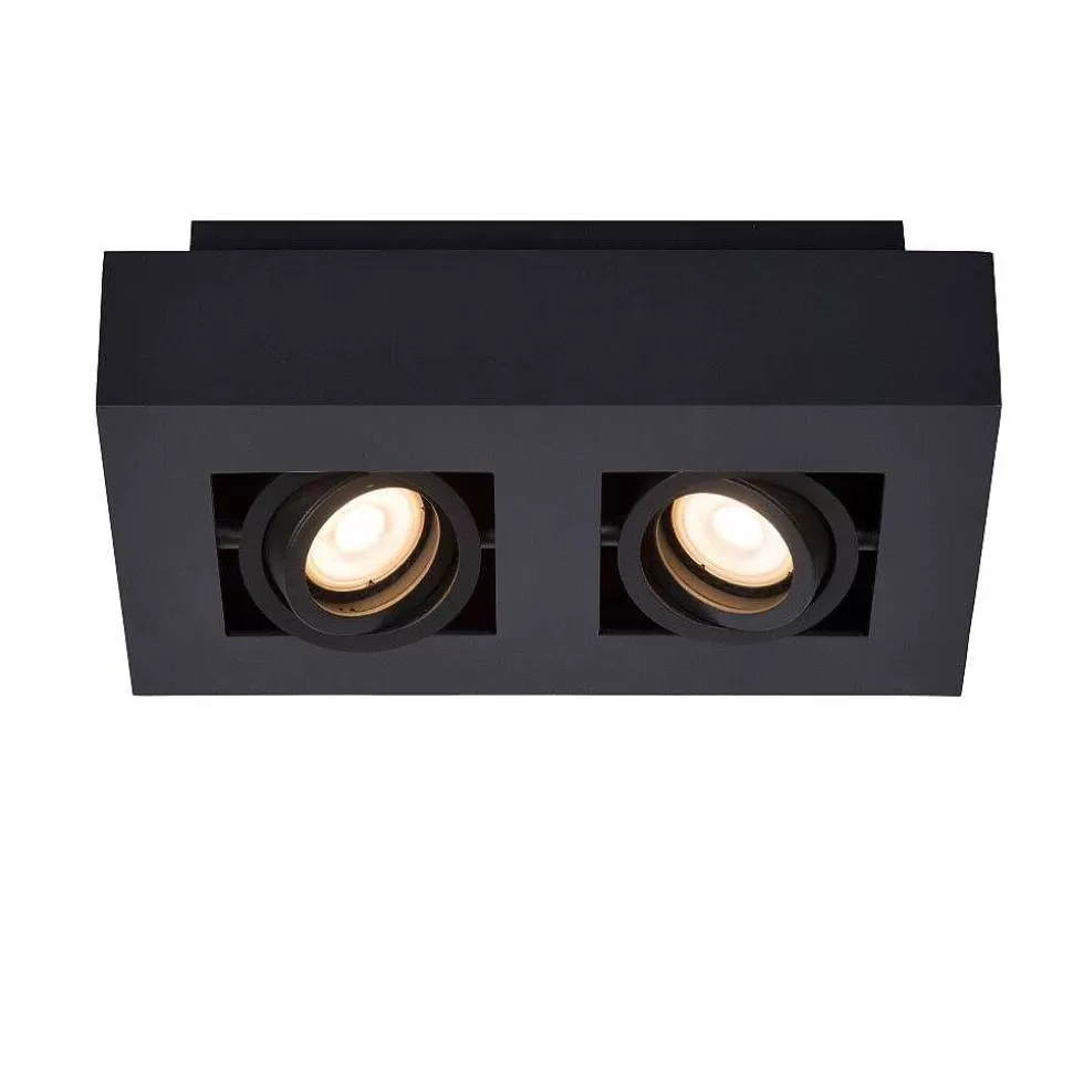 Luminaires Lucide Spots Professionnels>Spot De Plafond Lucide Xirax Led Noir, 2 Lumieres