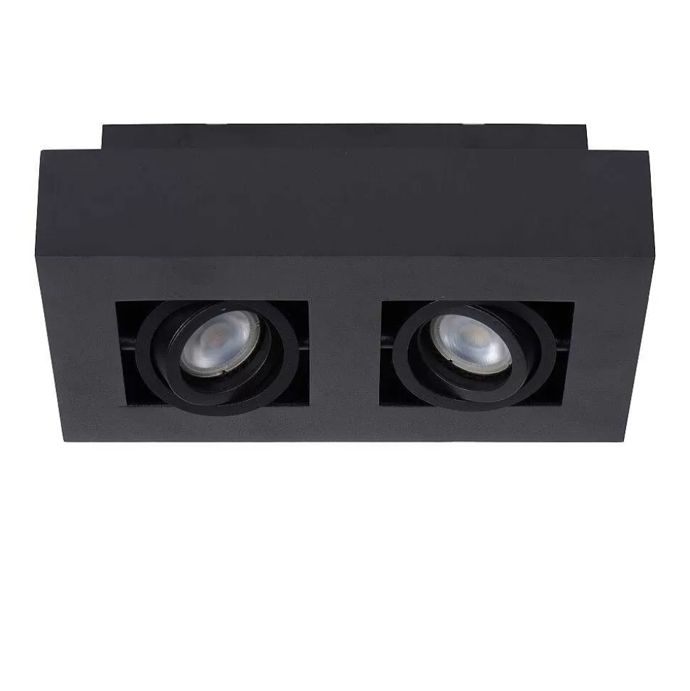 Luminaires Lucide Spots Professionnels>Spot De Plafond Lucide Xirax Led Noir, 2 Lumieres