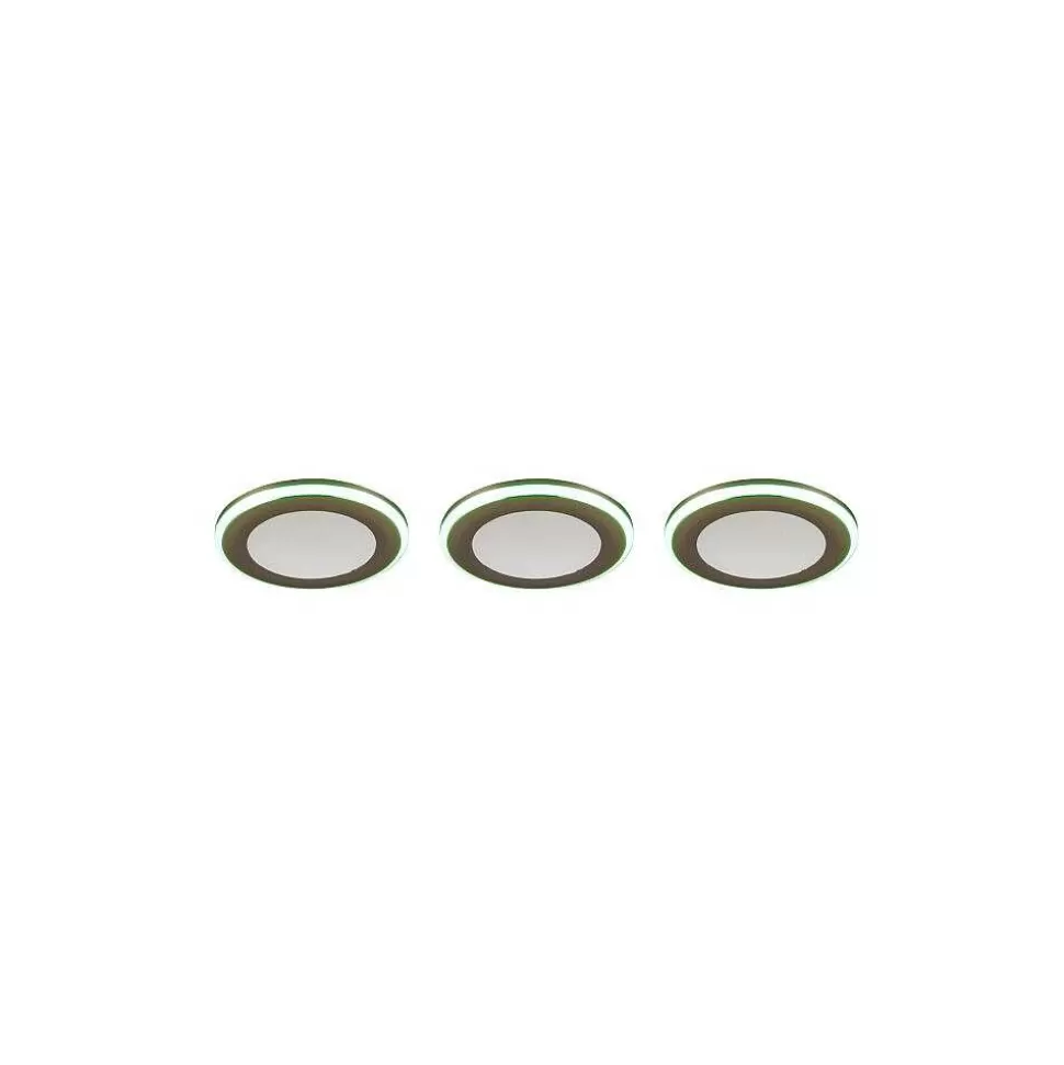 Luminaires Trio Luminaires Encastrés>Spot Encastrable - Kit De 3 Trio Argus Led Chrome, 6 Lumieres, Telecommandes, Changeur De Couleurs