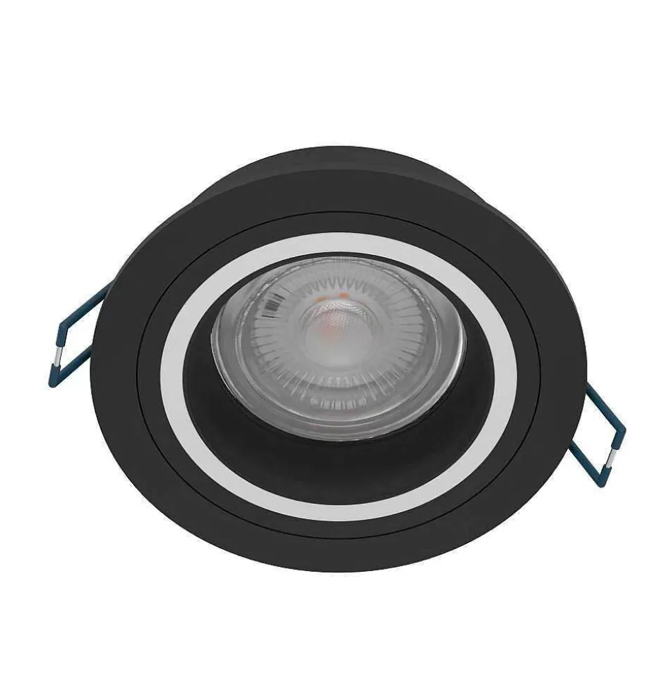 Luminaires Eglo Eglo Connect>Spot Encastrable Eglo Carosso-Z Led Noir, 1 Lumiere, Changeur De Couleurs