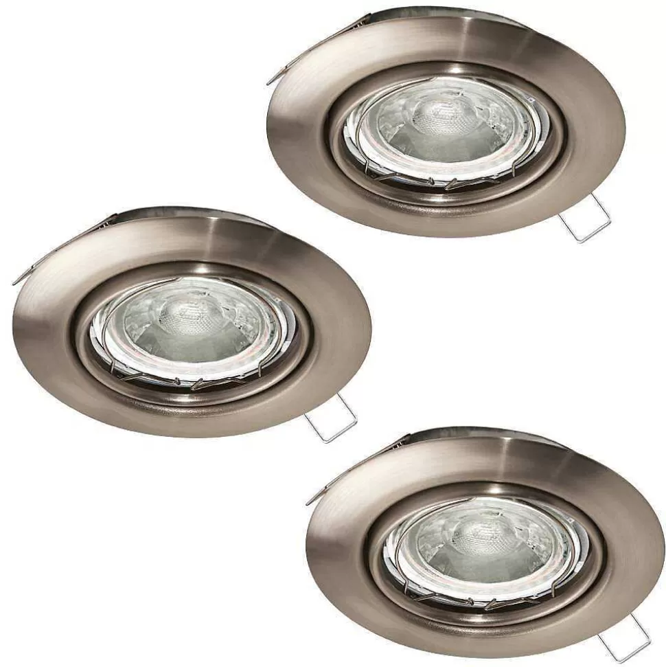 Luminaires Eglo Luminaires Encastrés>Spot Encastrable Eglo Mazuby Led Nickel Mat, 3 Lumieres