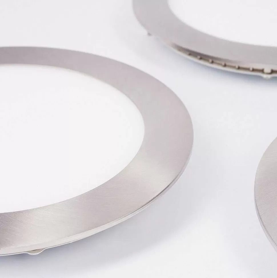 hofstein Luminaires Encastrés>Spot Encastrable Finsrud Led Nickel Mat, 1 Lumiere, Telecommandes, Changeur De Couleurs