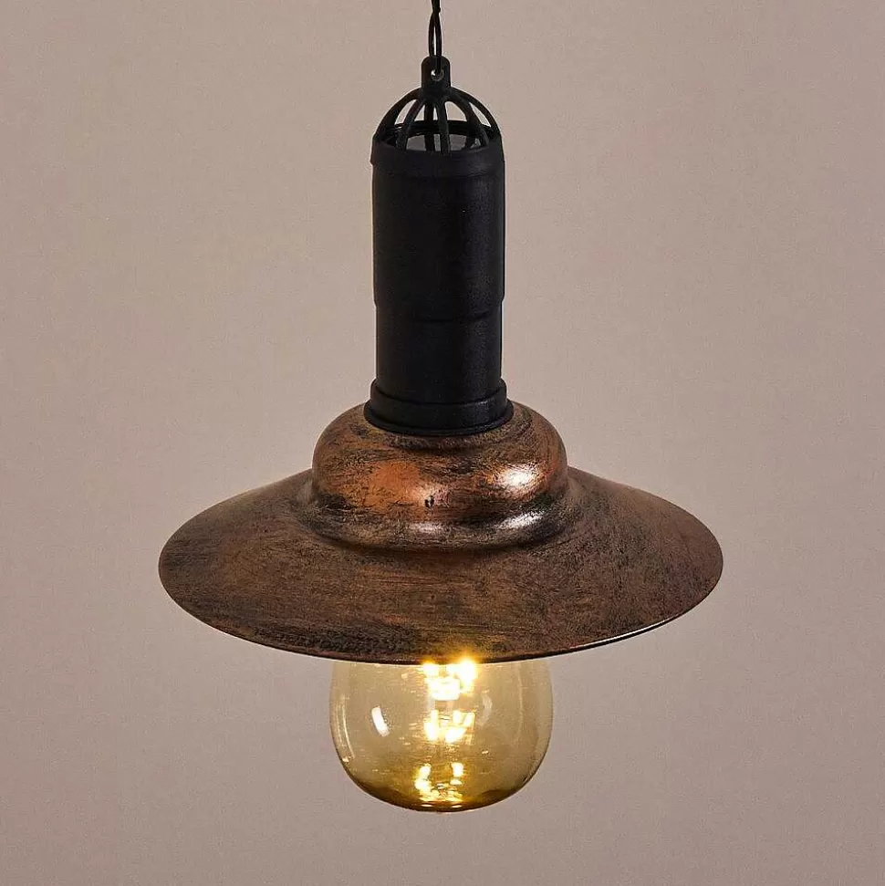 hofstein Lampes Solaires>Suspension Anaheim Led Cuivre, Noir, 1 Lumiere