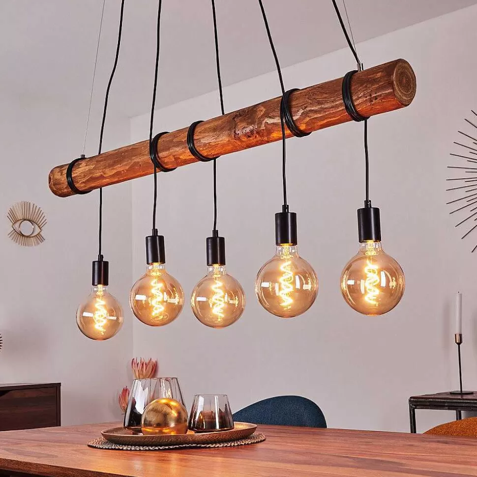 hofstein Suspensions>Suspension Canedo Brun, Noir, 5 Lumieres