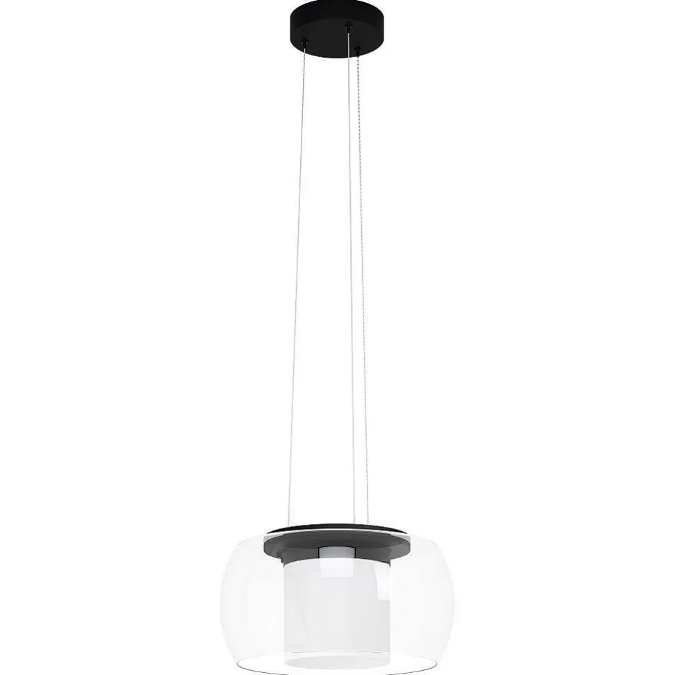 Luminaires Eglo Eglo Connect>Suspension Eglo Briaglia Led Noir, 1 Lumiere, Changeur De Couleurs