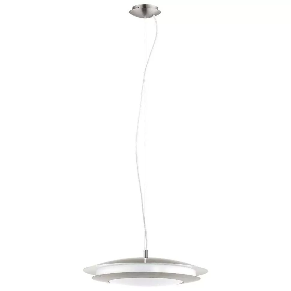 Luminaires Eglo Eglo Connect>Suspension Eglo Connect Moneva-C Led Nickel Mat, 1 Lumiere, Changeur De Couleurs