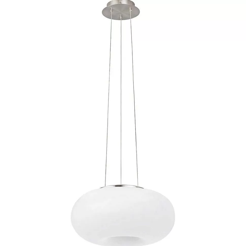 Luminaires Eglo Eglo Connect>Suspension Eglo Connect Optica-C Led Nickel Mat, 1 Lumiere, Changeur De Couleurs