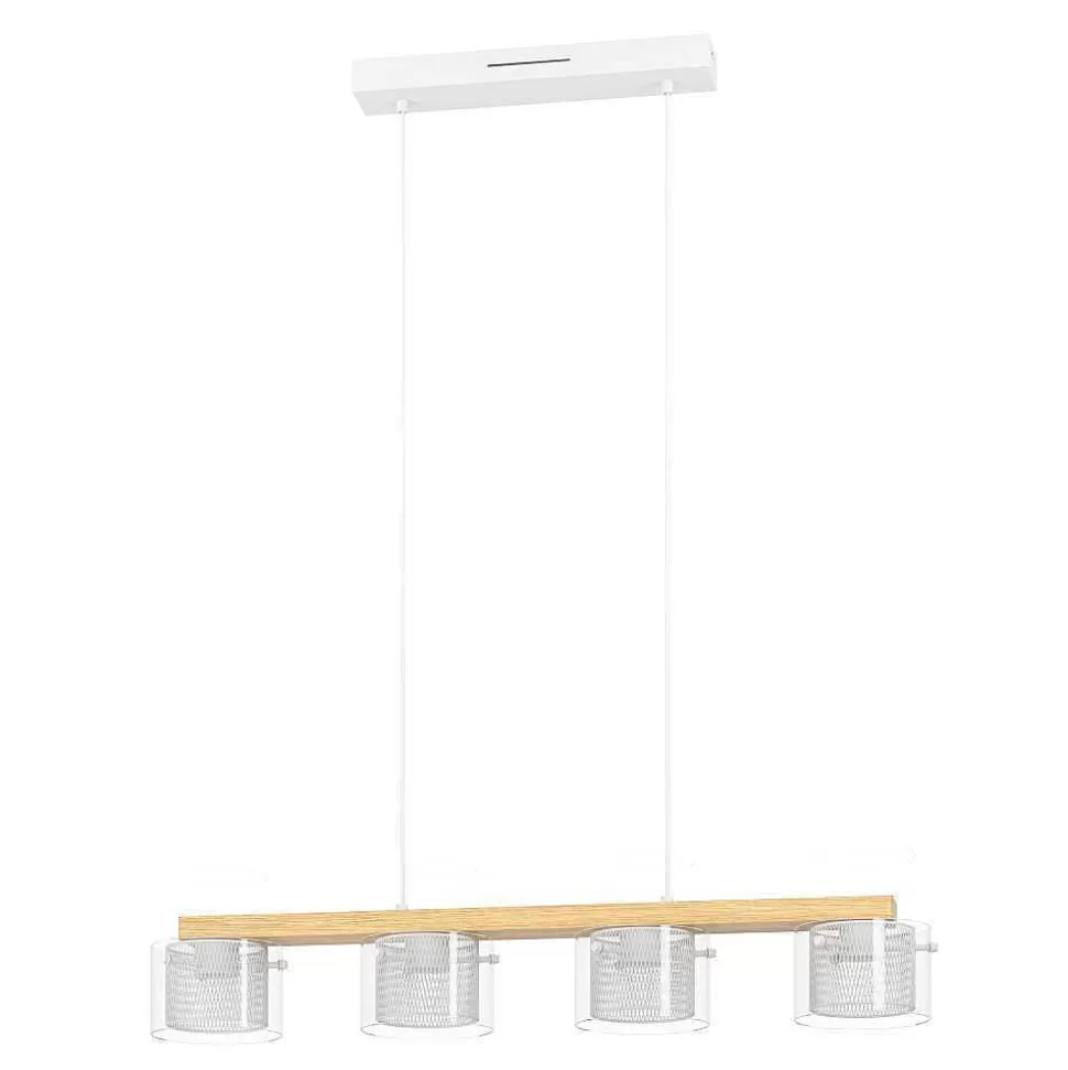 Luminaires Eglo Eglo Connect>Suspension Eglo Portico-Z Led Ecru, 4 Lumieres, Changeur De Couleurs