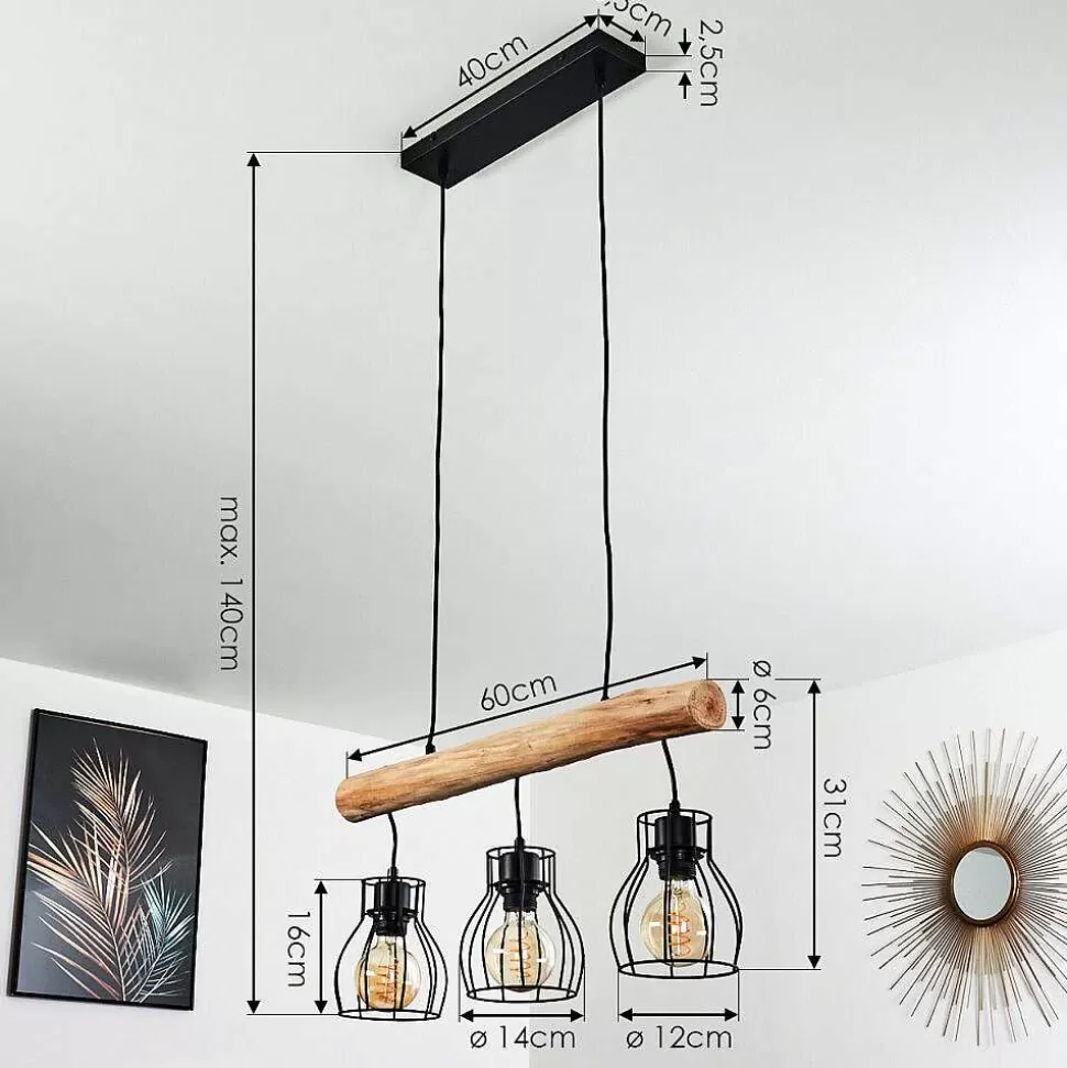 hofstein Suspensions>Suspension Gondo Brun, Noir, 3 Lumieres