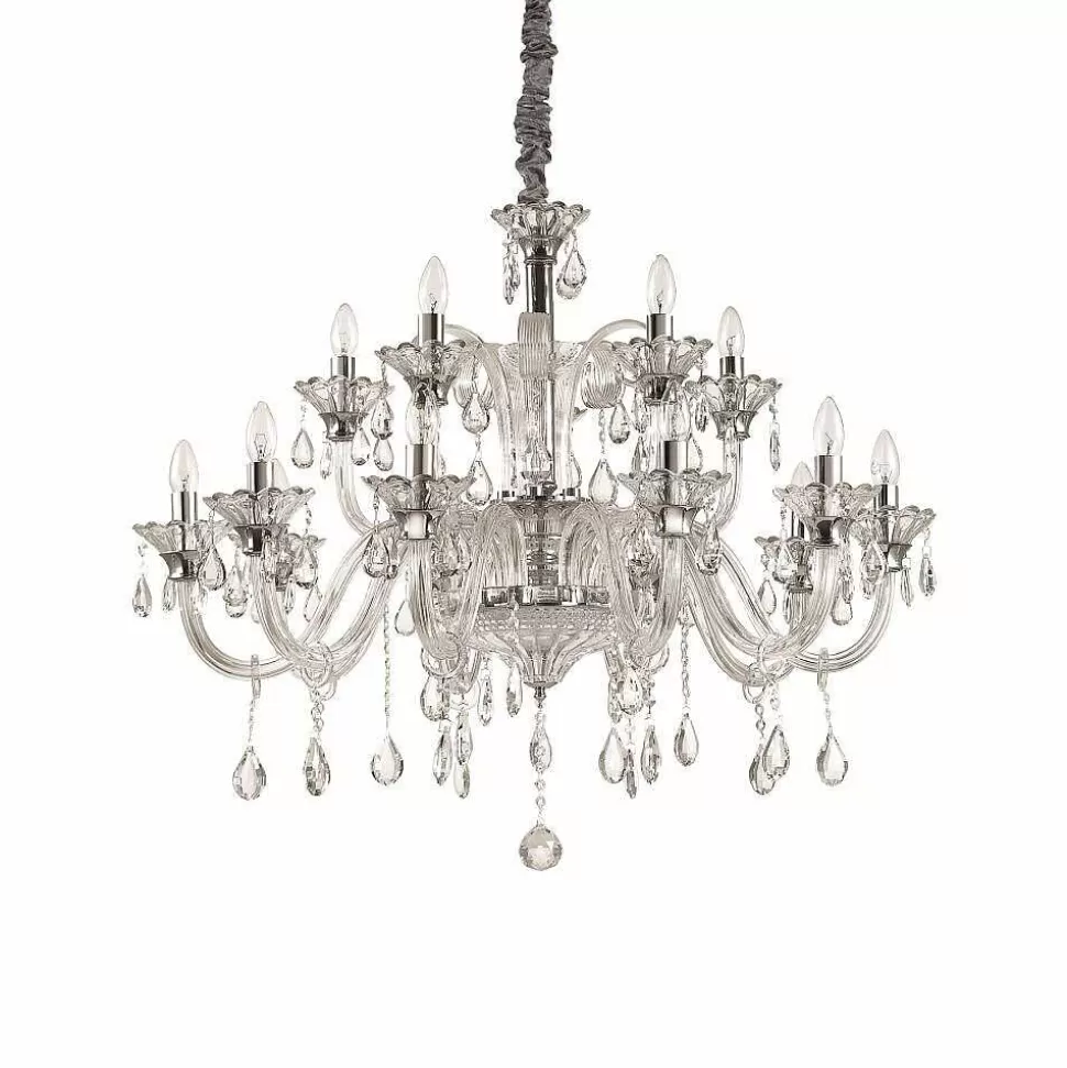 Luminaires Ideallux Lustres>Suspension Ideal Lux Colossal Chrome, 15 Lumieres