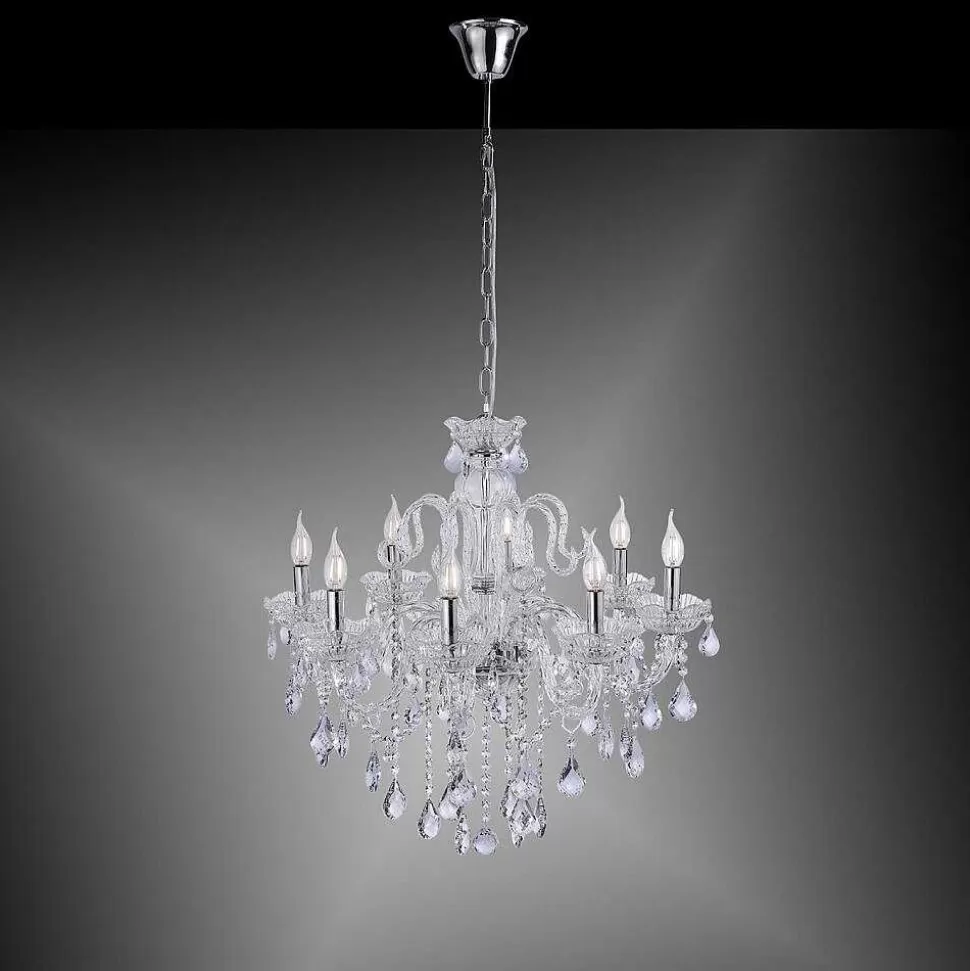 Luminaires Paul Neuhaus Lustres>Suspension Paul Neuhaus Gracia Transparent, 8 Lumieres