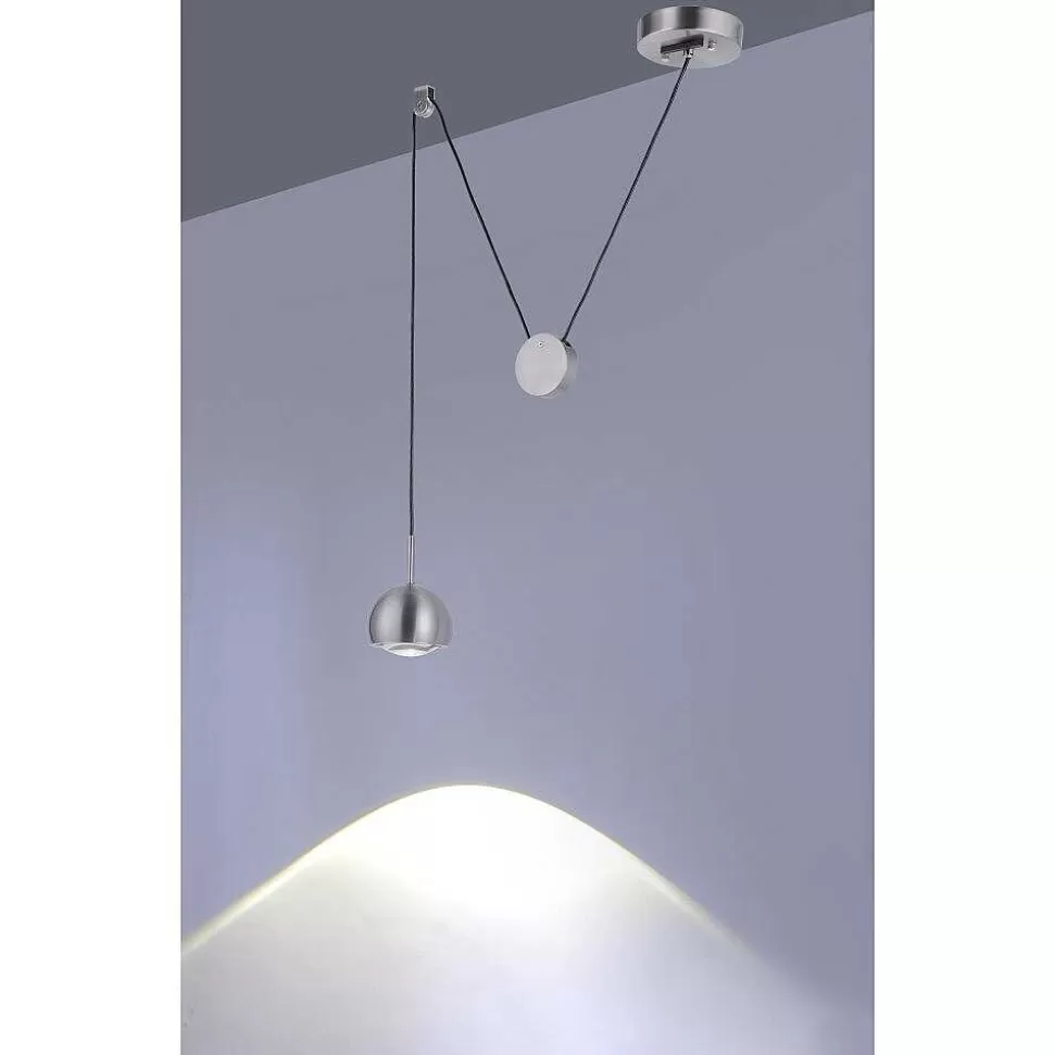 Paul Neuhaus Q-Serie Paul Neuhaus Q>Suspension Paul Neuhaus Q-Adam Led Acier Inoxydable, 1 Lumiere, Telecommandes, Changeur De Couleurs