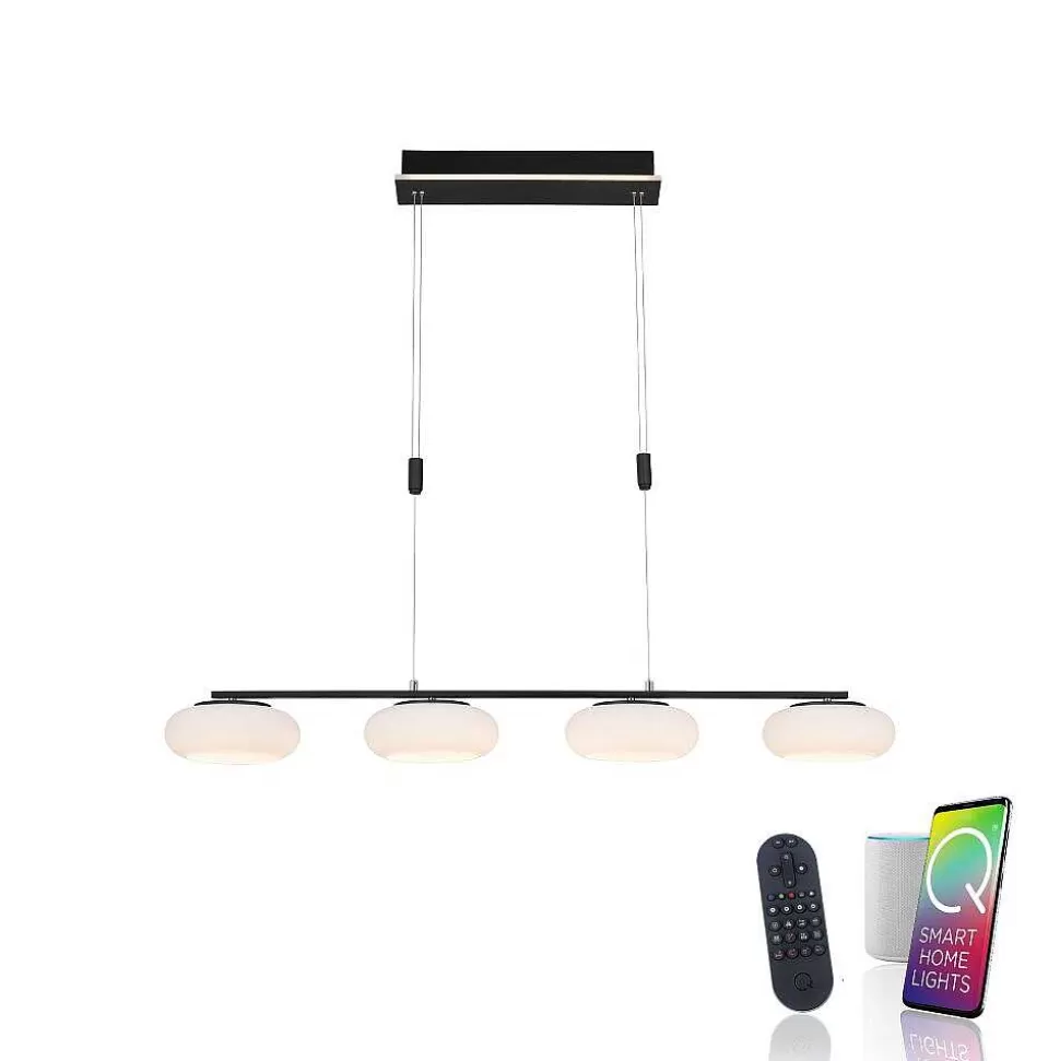 Paul Neuhaus Q-Serie Paul Neuhaus Q>Suspension Paul Neuhaus Q-Etienne Led Noir, 4 Lumieres, Telecommandes