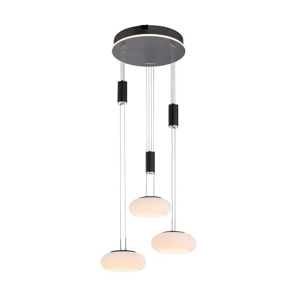 Paul Neuhaus Q-Serie Paul Neuhaus Q>Suspension Paul Neuhaus Q-Etienne Led Noir, 3 Lumieres, Telecommandes
