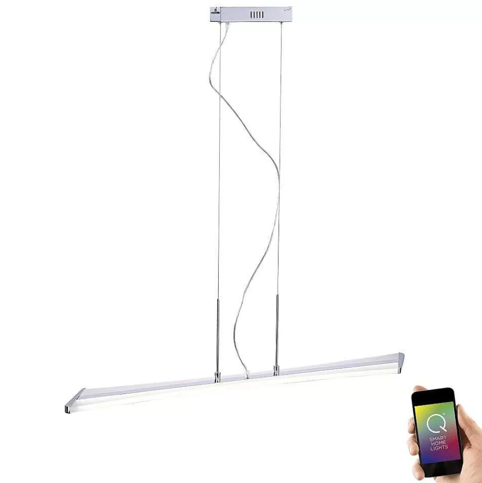 Paul Neuhaus Q-Serie Paul Neuhaus Q>Suspension Paul Neuhaus Q-Riller Led Chrome, 14 Lumieres, Telecommandes, Changeur De Couleurs
