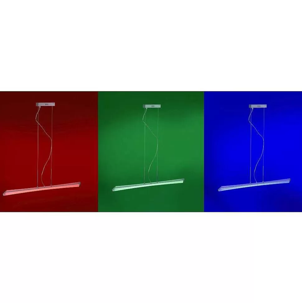Paul Neuhaus Q-Serie Paul Neuhaus Q>Suspension Paul Neuhaus Q-Riller Led Chrome, 14 Lumieres, Telecommandes, Changeur De Couleurs